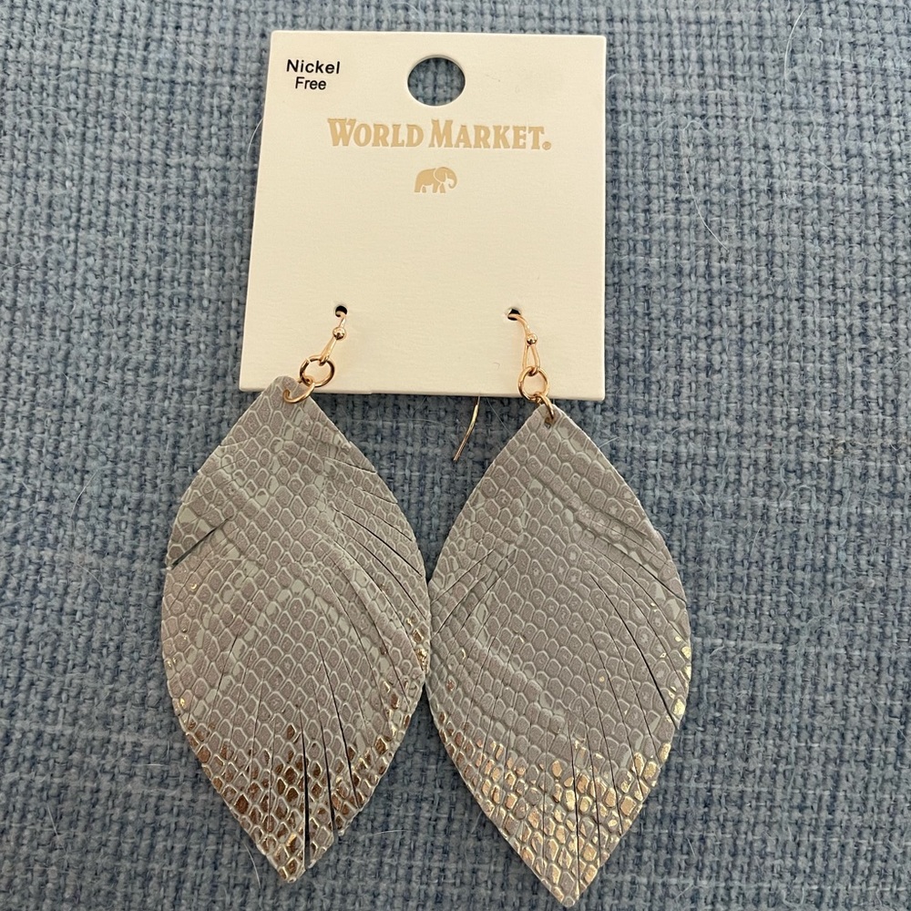 NWT Faux Feather Earrings